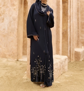 New 2026 Dubai Beautiful Black Traditional Islamic Women's Saudi Arabian <b>Abaya</b> Spring Polyester Breathable Ankle Length Muslim - Product Image 6