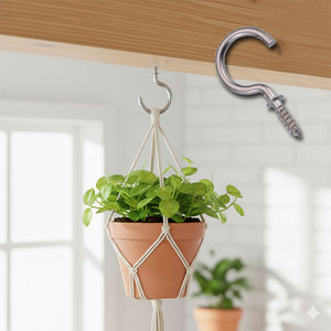 Silver Steel Hanging Ceiling Hooks Nickel Plated Vinyl Coated Screw Cup Hook Hanger ISO 9001 Certified Free Samples Bulk Model - Product Image 3