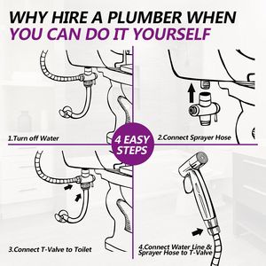 Rociador de bidé de mano de níquel cepillado para inodoro con manguera de fontanería premium - Product Image 4