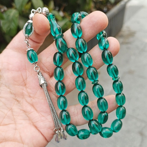Rosario Religioso Faturan Tasbih 100% Resina de Alta Calidad Hecho a Mano 45 Cuentas Turquesa Ecológico Personalizable Diseño de Amor - Product Image 5