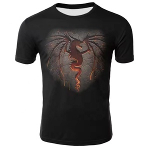 T-shirt personnalisé en polyester 100% avec impression par sublimation, motif dragon, streetwear décontracté pour hommes, impression intégrale, t-shirt imprimé en 3D - Product Image 6