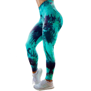 High Waist Full Length <b>Yoga</b> <b>Leggings</b> With Sublimation Print Custom Design Four-Way Stretch Spandex Polyester Pants For Women - Product Image 3