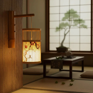 Lampes murales en bambou faites à la main de luxe pour la maison, le bureau, l'hôtel, le restaurant, décoration intérieure, éclairage ambiant chaleureux - Product Image 2