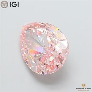 เพชร CVD ที่ได้รับการรับรองจาก IGI น้ำหนัก 4.00 กะรัต รูปทรงลูกแพร์ สีชมพูสดใส ระดับความสะอาด VS2 เหมาะสำหรับเป็นจุดศูนย์กลางที่โดดเด่น - Product Image 5