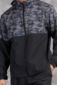 <b>Men's</b> Custom Lightweight Hooded Windbreaker <b>Set</b> with <b>Hoodie</b> <b>And</b> <b>Shorts</b> Outdoor Running Sportswear Casual Two Piece Tracksuit <b>Set</b> - Product Image 3