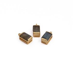 Colgante de Labradorita Chapado en Oro, Conector de Piedra Preciosa Natural con Destello Azul para Fabricación de Joyas, Suministro al por Mayor - Product Image 2