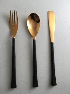 Golden Stainless Steel Cheese <b>Knife</b> Set Wood Handle Modern Design Rust Resistant Dishwasher <b>Safe</b> Eco-Friendly Flatware for - Product Image 2