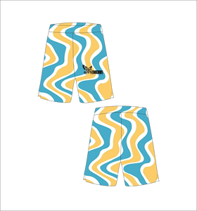 Pantalones Cortos de Baloncesto con Diseño de Rayas Onduladas Azules y Amarillas, Transpirables, de Malla, para Entrenamiento Deportivo, Ropa Deportiva de Verano - Product Image 1