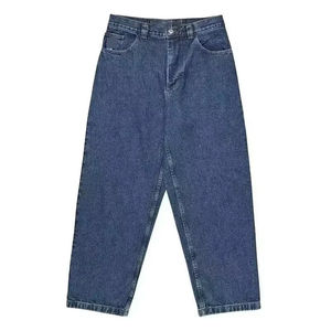Jeans de mezclilla acampanados para hombre, de cintura media, de poliéster/algodón, con bordado casual, corte holgado, lavado, color liso, ODM personalizado - Product Image 1