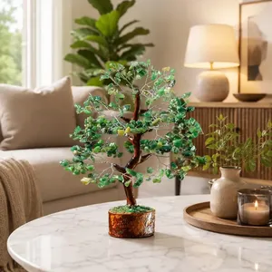 Árbol de la Fortuna de Jade Verde Tallado a Mano con Bola de Reiki y 300 Cuentas, Decoración Feng Shui de Piedras Preciosas para la Abundancia, Regalo - Product Image 4