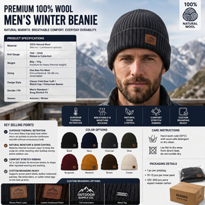 Casquette Trucker Unisexe Tendance en Coton Dobby Multi-Panneaux avec Revers Pliable, Respirante pour le Sport et l'Extérieur en Hiver - Product Image 3
