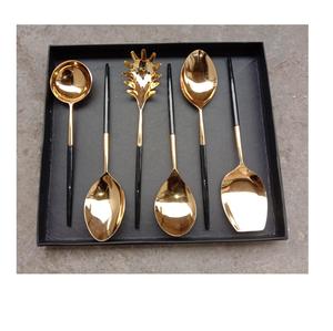 Exquisitely Crafted <b>Antique</b> Brass Cutlery Ornate Floral Handles Gold Plated Mirror Polish Customized Logo 10ml Knife Spoon Fork - Product Image 4