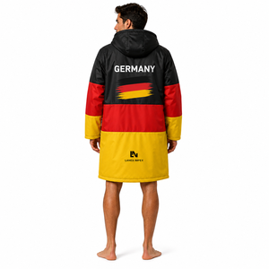 Chaqueta Parka Personalizada con la Bandera de Alemania, Impermeable, Cortavientos, Forrada de Forro Polar, con Capucha, Abrigo Largo para Natación, Surf y Deportes al Aire Libre - Product Image 4