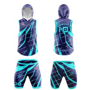 Ensemble de tenue de football américain 7v7 pour tournoi extérieur, respirant, séchage rapide, maillot et short, couleurs d'équipe personnalisées, logo, flag football - Product Image 4