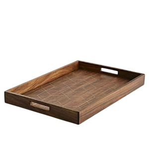 Bandeja de Madera Ecológica de Lujo Clásica para Servir en Bodas, Bandeja Rectangular de Madera de Primera Calidad con Asas para Uso Doméstico - Product Image 2