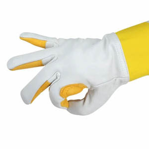Guantes de Piel de Cabra para Apicultura al por Mayor, Guantes de Apicultor con Manga Larga de Lona y Puño Elástico - Product Image 5