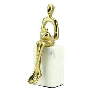 27cm H x 12cm W x 8cm L Golden <b>Figurative</b> Sculpture Handmade Contemporary Art Decor for Living Room Tabletop Display - Product Image 6
