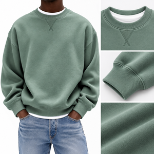Sudadera vintage con bordado detallado, tela suave y corte relajado, perfecta para la moda urbana moderna. Con OEM. - Product Image 5