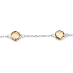 Bracelet en Citrine Naturelle Certifiée, en Argent Sterling, Délicat, Sertissage à 5 Stations, Pierre de Naissance de Novembre, Cadeau Bijou - Product Image 2