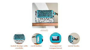 Monedero de cuero mecanizado a mano de moda para mujer, bolsa de cambio, tarjetero, solapa, billeteras portátiles cortas de cuero de vaca genuino - Product Image 3