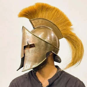 Casco Medieval Antiguo Hecho a Mano con Pluma Dorada, Armadura de Acero Pulido para Reenactment, Cosplay, Fiesta de Halloween, Decoración del Hogar - Product Image 2