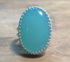 Natural Turquoise <b>Statement</b> <b>Ring</b> 925 Sterling Silver 14K Gold Plated Oval Gemstone Boho Vintage December Birthstone <b>Ring</b> - Product Image 2