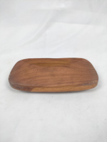 Ensemble de 3 assiettes de service de forme ovale en bois, modernes et durables, au design original pour la fête, faites à la main en Inde