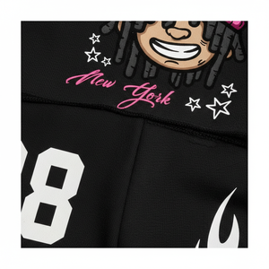 Conjunto de Dos Piezas de Ropa Urbana Ecológica para Mujer, Top Corto y Pantalones Jogger Holgados de Spandex/Poliéster con Diseño de Personajes Impresos con Láser - Product Image 5