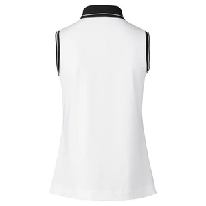 Camiseta Polo sin Mangas para Mujer, Color Negro Sólido, Tejido de Poliéster Transpirable, Estilo Casual - Product Image 5