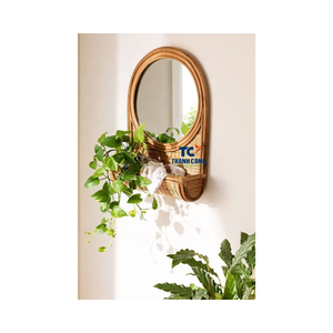 กระจกหวายหวายแบบพรีเมี่ยมกระจกติดผนังมีกรอบสไตล์โบฮีเมียนสำหรับการสั่งซื้อจำนวนมากจากผู้ผลิตในเวียดนาม - Product Image 1