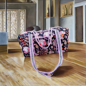 Nouveau sac de voyage en coton imprimé à la main en Inde, sac de voyage matelassé de grande capacité, écologique, durable et léger - Product Image 1