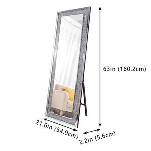 Hermoso espejo decorativo con borde de cristal, adecuado para sesiones de fotos y arreglos creativos, hecho a mano en India. - Product Image 2