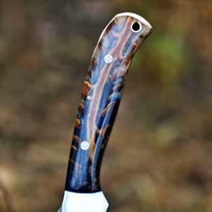 UA Supplies Industrial Grade 10" Hand Forged Carbon Steel <b>Mirror</b> Polish <b>Clip</b> Point Fixed Blade Hunting Knife Pine Cone Handle - Product Image 5