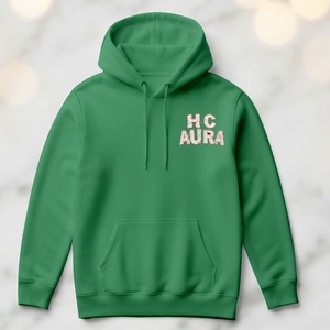 Sweat-shirt de qualité supérieure, best-seller, durable, couleur vert clair, logo brodé en chenille personnalisé, qualité professionnelle premium - Product Image 2