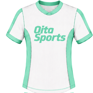 Camiseta de Rugby Blanca y Verde Menta, Manga Corta, Cuello en V, Uniforme de Equipo Personalizado, Transpirable, para Entrenamiento Deportivo - Product Image 1
