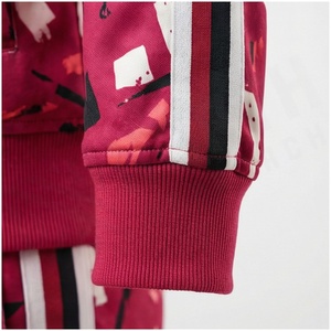 Women's <b>Pink</b> Geometric Print <b>Tracksuit</b> Full Zip Jacket & Jogger Pants Set Sporty Autumn Wear Breathable Polyester Cotton - Product Image 6