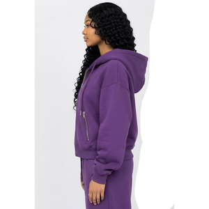 Conjunto Deportivo Personalizado para Mujer con Cremallera, Sudadera con Capucha de Forro Polar Grueso y Pantalones de Chándal, Conjunto de 2 Piezas al por Mayor - Product Image 6
