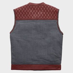 เสื้อกั๊กเดนิมผู้ชายสไตล์คลับ หนังแท้ 100% กันน้ำ แห้งเร็ว - Product Image 5