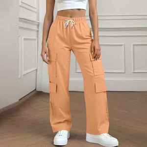 New Arrival Plus Size Women Wide Leg Sweatpants Cargo Jogger <b>Pants</b> High Waist Quick Dry Breathable Loose Fit Casual Trousers - Product Image 4