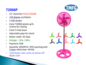 Taiwan <b>Stand</b> <b>Fan</b> 12" 5 blades - Product Image 3