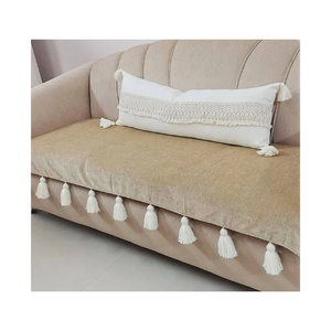 Funda para Sofá Crema con Borde de Volantes y Cojín Decorativo Clásico para Decoración Elegante de Muebles de Sala de Estar - Product Image 6
