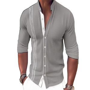 Custom High Quality Men Long Sleeved Leisure Shirts Fashionable Slim Design for Spring and Autumn European and American Style - Product Image 5