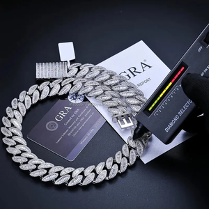 Cadena cubana de tendencia Hip Hop de 20mm en plata de ley 925 con candado de diseñador personalizado de diamante Moisannite VVS brillante para hombres - Product Image 2
