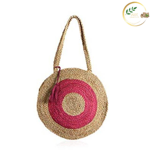Bolso de mano redondo de yute de fibra natural, ecológico, para compras, para mujer - Product Image 6