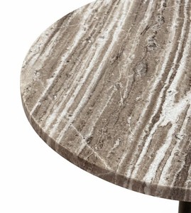 Table basse sur piétement géométrique avec plateau en marbre strié, structure métallique et pieds en étain élégants, écologique, style Mid-Century Modern - Product Image 5