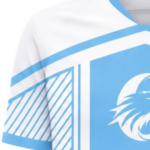 Conjunto de Uniforme de Fútbol Personalizado Azul Cielo y Blanco, Uniforme de Fútbol Premium Ligero, Ropa Deportiva para Entrenamiento de Equipos de Fútbol, Alibaba.com - Product Image 5