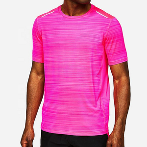 เสื้อยืดกีฬาผู้ชาย PUFFIN SPORTS ลายทาง แห้งเร็ว ทรงสปอร์ต แขนสั้น คอกลม ทรงปกติ ผ้าถักโพลีเอสเตอร์ พร้อมโลโก้สั่งทำด้านหน้า - Product Image 3