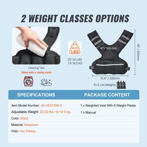 Chaleco con Peso Ajustable de 20-32 lb con 6 Pesas de Arena de Hierro y Banda Reflectante, Set de Ejercicio Corporal para Entrenamiento al Aire Libre - Product Image 3