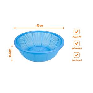 Huge Food Stall Strainer <b>Basket</b> Odor Resistant Vegetable Washing Colander High Capacity <b>Industrial</b> Catering Prep Basin - Product Image 6