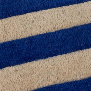 Contemporary handmade wool rug blue cream abstract wavy line designer <b>carpet</b> hand tufted modern area rug - Product Image 3